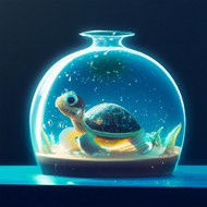 可爱小乌龟水晶球精美图片