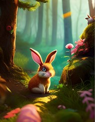 森林可爱小兔子卡通插画图片大全