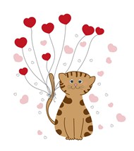情人节可爱小猫咪卡通图片