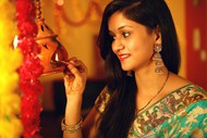 印度排灯节传统服饰美女高清图片