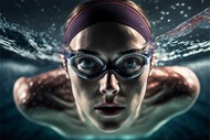 游泳运动员水中蝶泳图片下载