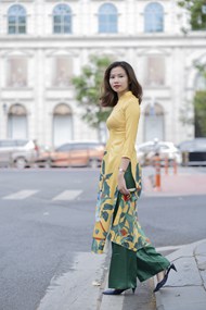 亚洲时尚街拍奥黛旗袍美女精美图片