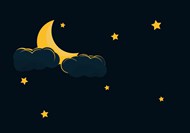 晚安星星月亮夜空卡通背景图片大全