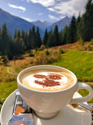 高山树林卡布奇诺咖啡精美图片