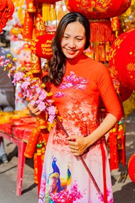 春节闹市美女摄影精美图片