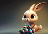 复活节兔子彩蛋3D图片下载