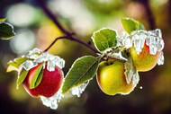 霜冻原生态野生苹果图片下载