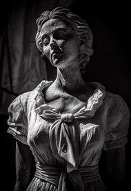 女性石膏雕像黑白写真高清图片