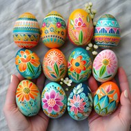 彩绘复活节彩蛋精美图片