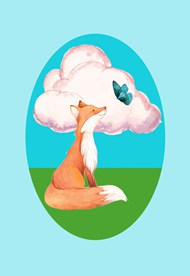 可爱卡通水彩手绘狐狸高清图片