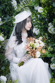 越南新娘美女白色婚纱照精美图片
