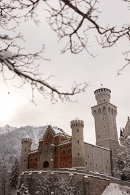 冬季德国新天鹅堡建筑风景精美图片
