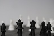 国际象棋棋子黑白写真精美图片