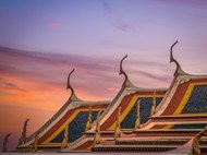 黄昏泰国曼谷寺庙建筑局部写真图片大全