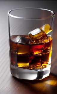 玻璃杯冰镇威士忌酒图片下载