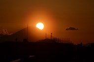 黄昏富士山夕阳美景图片下载
