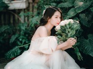 亚洲美女白色婚纱摄影精美图片