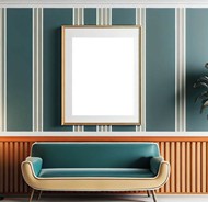 绿色装修风格家具沙发相框精美图片
