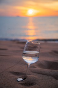 黄昏海边玻璃杯非主流写真精美图片