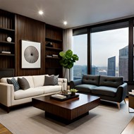 现代公寓客厅家具写真图片
