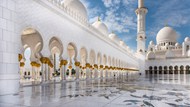 白色伊斯兰清真寺建筑写真精美图片