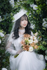 越南白色婚纱美女摄影图片大全