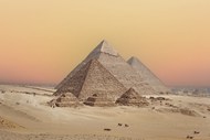 埃及金色沙漠金字塔建筑写真精美图片
