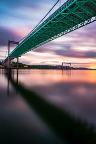 黄昏跨海大桥建筑写真高清图片