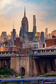 美国纽约曼哈顿桥梁建筑写真高清图片