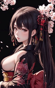 日本性感樱花和服美女动漫图片下载