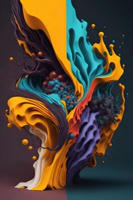 抽象彩色碰撞艺术写真高清图片