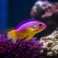 水族馆紫色观赏鱼写真高清图片