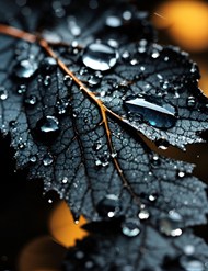 唯美意境雨珠树叶非主流写真图片