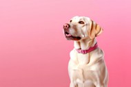 可爱拉布拉多犬粉色背景图片大全