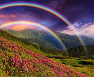 雨后青山彩虹风景写真高清图片