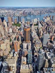 繁华纽约市城市建筑群鸟瞰图写真图片