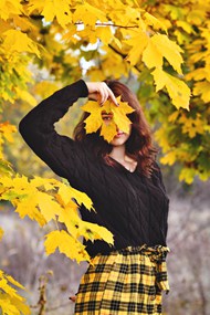 欧美时尚秋季模特美女户外摄影高清图片