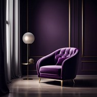 室内紫色风格沙发写真高清图片
