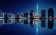迪拜璀璨城市夜景写真图片