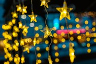 黄色圣诞节五角星装饰写真精美图片