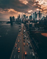 日落时分纽约城市景观写真图片