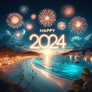 2024年海边跨年烟花夜景图片大全