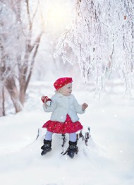 唯美冬季雪景萌娃摄影写真高清图片