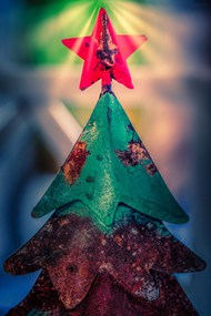 圣诞节圣诞树五角星装饰物写真图片大全