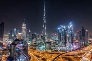 迪拜城市建筑夜景写真高清图片