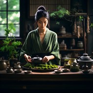 茶艺师美女摄影写真图片
