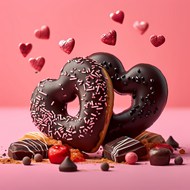 情人节爱心甜甜圈巧克力图片下载