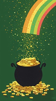 卡通彩虹金属钱罐子插画设计高清图片