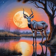 日暮黄昏非洲大羚羊写真高清图片