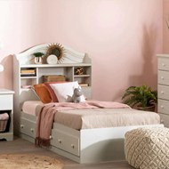 儿童房粉色墙壁单人床家具写真图片大全